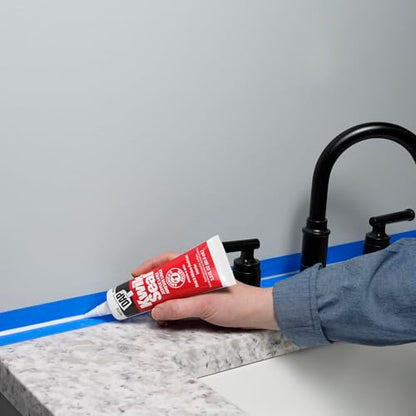 DAP Kwik Seal Kitchen & Bath Adhesive Caulk, White, 2.8 oz (7079800954) - size: 2.8 oz