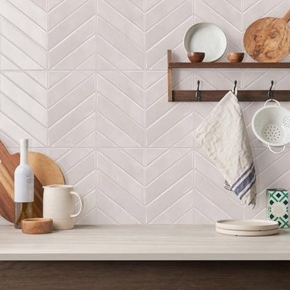 STICKGOO Herringbone Peel and Stick Backsplash, Smoky Pink, 10 Sheets - color: Smoky Pink, size: Pack of 10
