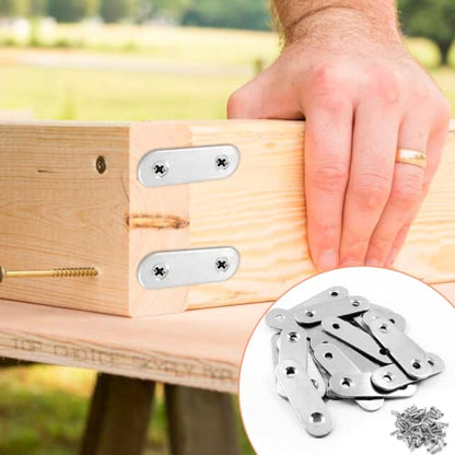 Jiozermi 24 Pcs Straight Brace, 2" x 0.6", Stainless Steel - size: Silver, 2” x 0.6”, 24 Pcs