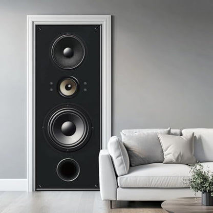 arricraft 2 Sheets Self-Adhesive Door Sticker, 80cmx200cm/31.5x78.7inch Music Audio Pattern Door Murals Stickers PVC Removable Wallpaper Decoration for Bedrooms Living Room - style: Music Audio