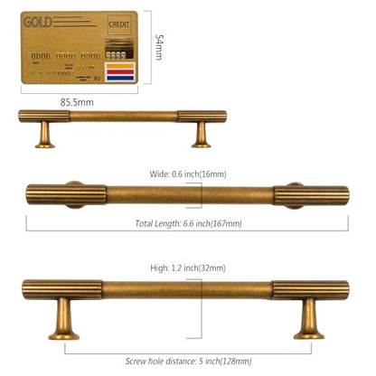 Amerdeco 10 Pack Antique Brass Cabinet Pulls 5" - color: Antique Brass, size: 5"/128MM