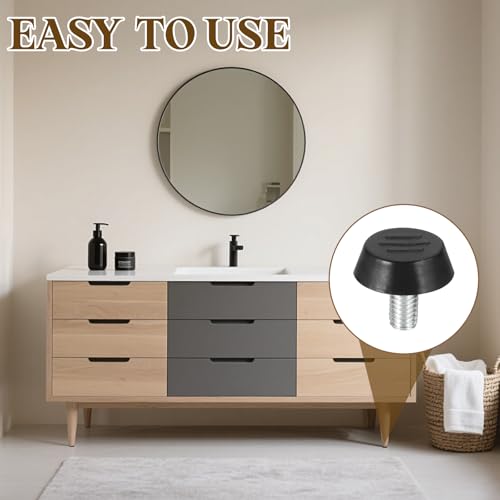 PATIKIL 20 Pcs M6 x 12mm Thread Adjustable Furniture Levelers, Furniture Feet Levelers Screw on Steel Screw in Threaded Leveling Feet Glides for Table Chair Cabinet Patio Legs - size: M6 x 12mm