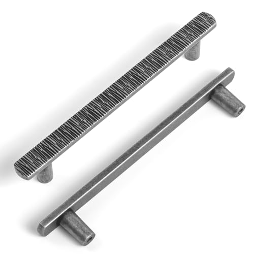 Goo-Ki 5 Inch (128 mm) Hole Centers Luxurious & Sturdy Zinc Alloy Cabinet Handls,Antique Silver Cabinet Pulls for Kitchen,Drawer,Cupboard & Wardrobe,6 Pack - color: Antique Silver, size: 5.0 inch (128 mm) Hole Centers, style: Pulls With No Backplate