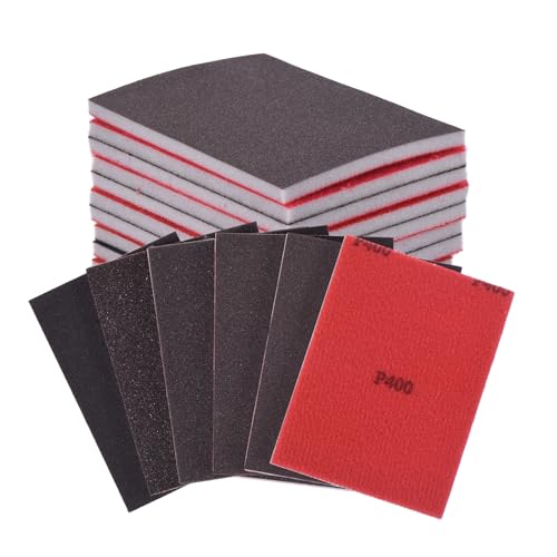 18Pcs 100-400Grit Sanding Sponges, 4x2.8In Hook & Loop Black - size: 100-400 Grit