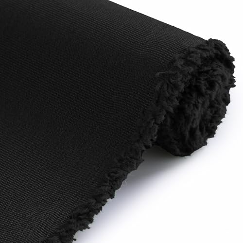 600D Outdoor Upholstery Fabric 58” W Waterproof Canvas Fabric by The Yard - color: Black, size: 1 yard pre cut
