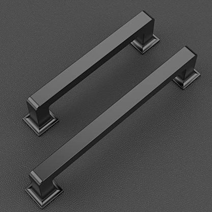 9BUILD Cabinet Handles, 10 Pack 7 Inch Matte Black, Kitchen Cabinet Hardware, Zinc, Durable, Easy to Install, Sturdy, for Cabinets, Wardrobe, Cupboard - color: Matte Black, size: 7"/177MM Hole Center