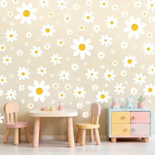Pedel Daisy Wall Decals, 8 Sheets 96 Pcs - color: Daisy