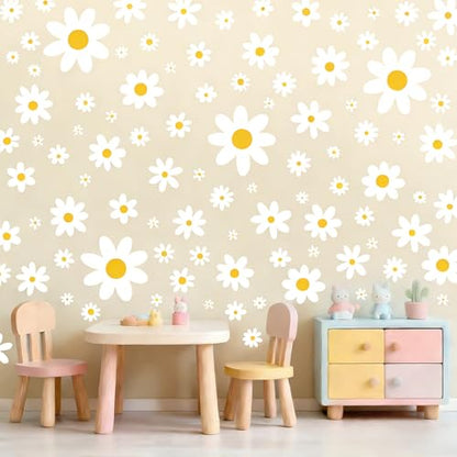 Pedel Daisy Wall Decals, 8 Sheets 96 Pcs - color: Daisy