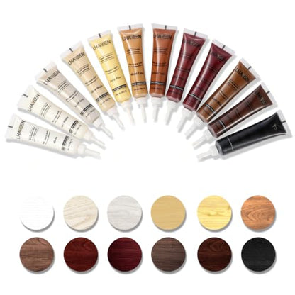 Wood Furniture Repair Kit, 12 Colors Wood Touch Up Paint