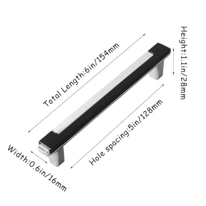 10 Pack Black Silver Cabinet Pulls & Handles, 5 Inch Hole Center - color: Black Silver, size: 6in/154mm