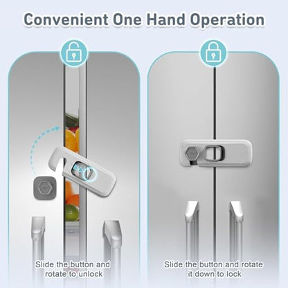 2 Pack Fridge Lock, Freezer Door Lock Child Safety, 3M Adhesive Hold - style: Rectangle-2 Pack
