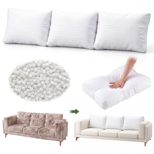 Leinuosen 3 Pcs 16x26 Shredded Memory Foam Couch Back Cushion Replacement - size: 16 x 25 Inch