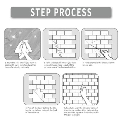 10 Sheets Peel and Stick Backsplash for Kitchen 12"X12" Renter Friendly Backsplash Back Splash Adhesive Subway Wall for Bathroom Cream White & Light Gray Marble Tile Sticker（Not 3D Tile