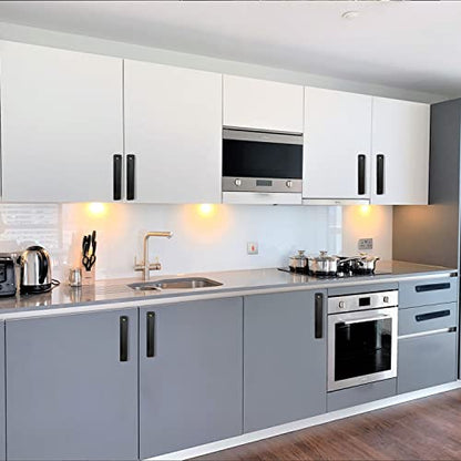 2 Pack 5 Inch 128 mm Matte Black Square Cabinet Handles with Base Plate Aluminum Cabinet Pulls Drawer Pulls Sliding Door Pulls - color: SquareBlack, size: 5 Inch