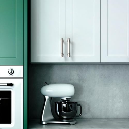 Asidrama 10 Pack 3 Inch Brushed Satin Nickel Kitchen Cabinet Handles - color: Brushed Satin Nickel, size: 3" Hole Center(76mm)