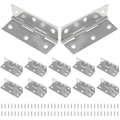 Piutouyar 12 Pack Butt Hinge 2.5 Inch Mini Hinges, Silver - size: 2.5 Inch