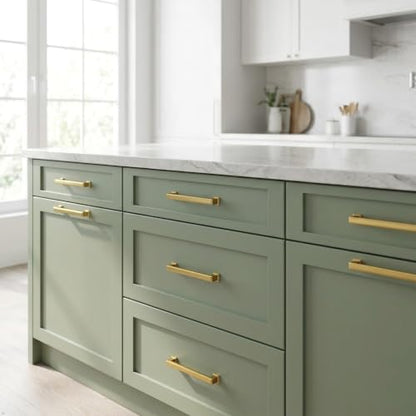 Alzassbg Vibrant Brushed Moderne Brass Cabinet Pulls 10 Pack, AL3071BMB - color: Vibrant Brushed Moderne Brass, size: 3" Hole Center