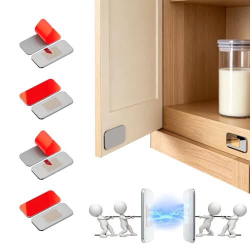 Magnetic Door Catch, Adhesive Cabinet Magnets for Closure, 4 Pack - color: 4
