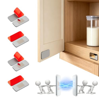 Magnetic Door Catch, Adhesive Cabinet Magnets for Closure, 4 Pack - color: 4