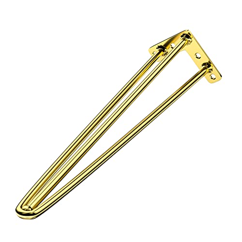 Osring 22 Inch Furniture Hairpin Legs Gold,1/2" Dia 3-Rods Metal Table Feet - color: Gold, size: 22 Inch
