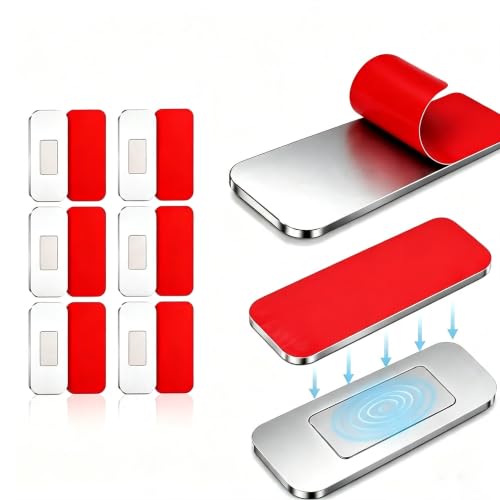 6 Pack Magnetic Cabinet Door Catch, No Drill Adhesive Magnets for Cabinet Doors, Strong Magnetic Closure for Closets, Kitchen Doors, and Shower Doors