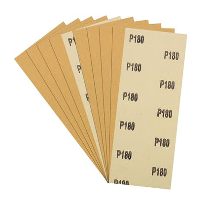 10Pcs Sand Paper 3.6x9Inch 180Grit Aluminum Oxide Sandpaper Sheets - size: 3.6 x 9 Inch x 180 Grits