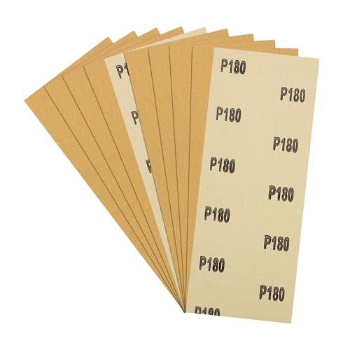 10Pcs Sand Paper 3.6x9Inch 180Grit Aluminum Oxide Sandpaper Sheets - size: 3.6 x 9 Inch x 180 Grits