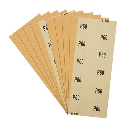 10Pcs Sand Paper 3.6x9Inch 60Grit Aluminum Oxide Sandpaper Sheets - size: 3.6 x 9 Inch x 60 Grits