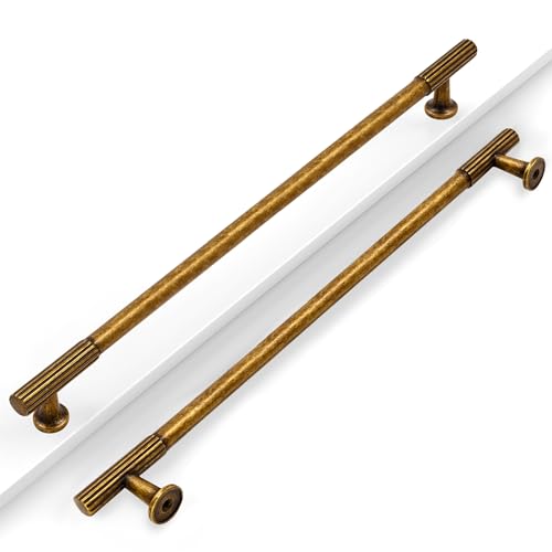 Antique Brass Cabinet Handles Kitchen Pulls 10 Inch 10 Pack - color: Antique Brass, size: Handle - 10"/254MM Hole Center