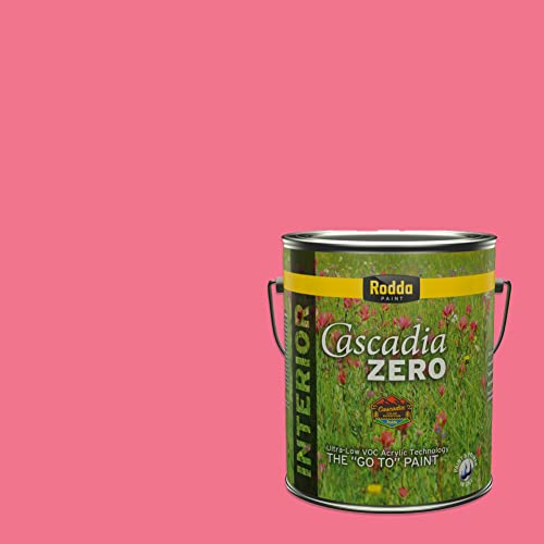 Rodda Paint CASCADIA ZERO Interior Semi-Gloss Paint & Primer in One, 1-Gallon, Pink Explosion - color: Pink Explosion, size: 128 Fl Oz (Pack of 1)