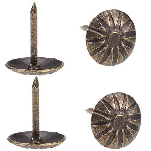 Antique Upholstery Tacks,120PCS,Furniture Tacks Nails,7/16 Inch Upholstery Nails for Sofa, Chair, Bed and Other Furniture (Antique Brass) - color: Antique Brass