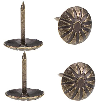 Antique Upholstery Tacks,120PCS,Furniture Tacks Nails,7/16 Inch Upholstery Nails for Sofa, Chair, Bed and Other Furniture (Antique Brass) - color: Antique Brass