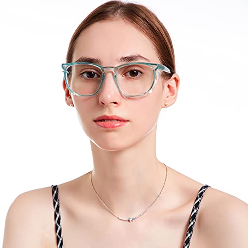 TOREGE Safety Goggles, Stylish Lightweight Safety Glasses With Anti-Fog And Anti-Blue Light Lenses, Light Green - color: Light Green&clear Lens
