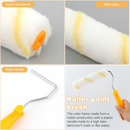 10Pack 6 Inch Paint Rollers Microfiber Paint Roller Cover with Roller Frame