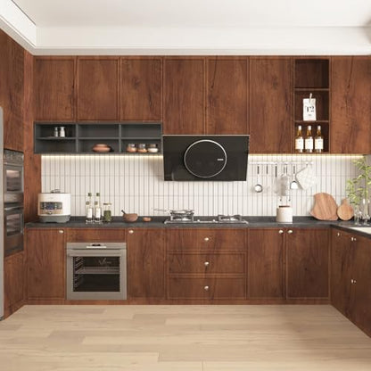 Wood Grain Contact Paper Peel and Stick Wallpaper for Cabinets Furniture - color: Reddish Brown, size: 17.7" x 393"