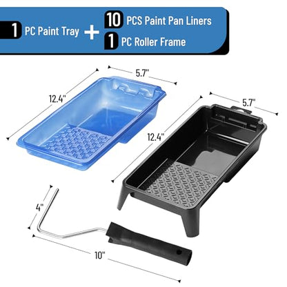Bates- 4 Inch Paint Tray Set, 12 pcs, 1x 4 Inch Paint Roller Tray