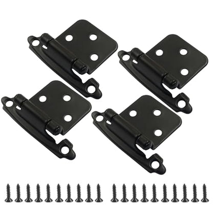 Matte Black Self-Closing Cabinet Hinges 4-Pack (2 Pair) - color: Black