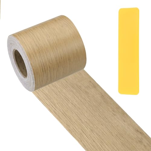 PATIKIL Wood Grain Repair Tape 2" x33', Self Adhesive Realistic Textured Repair Patch Peel and Stick Wood Tape with Scraper for Floor Door Window Furniture Table Birch - color: Birch, size: 2"x33'