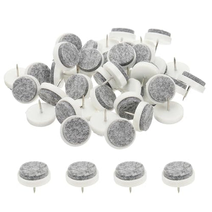 PATIKIL 28 mm Nail-on Felt Pads 40Pcs Round Felt Furniture Sliders White - color: White, size: 28 mm
