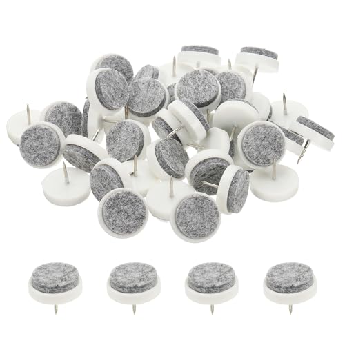 PATIKIL 28 mm Nail-on Felt Pads 40Pcs Round Felt Furniture Sliders White - color: White, size: 28 mm