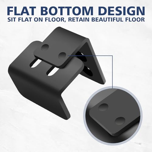 Sliding Barn Door Bottom Floor Guide, U Shape Adjustable Stay Roller, Flexible Adjustable Fit Distance, Flush Flat Bottom Design, Wall Mount System, for Door & Cabinet, 2 Pack