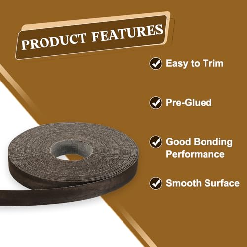 uxcell 3/4 Inch x 49ft Wood Veneer Edge Banding Pre-Glued Flexible Strips - size: 3/4 Inch x 49ft