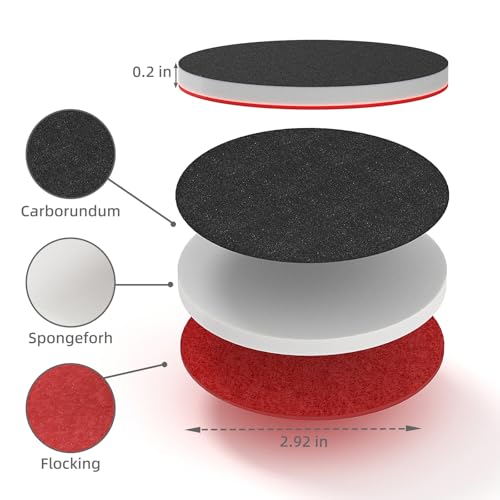 BURMONG 32PCS Sanding Sponge Set，3 Inch Hook & Loop Sanding Sponge Discs Kit, 180–3000 Grit Wet Dry Sanding Pads with 3" Hand Sanding Block for Wood, Metal, Headlight & Curved Surface Polishing