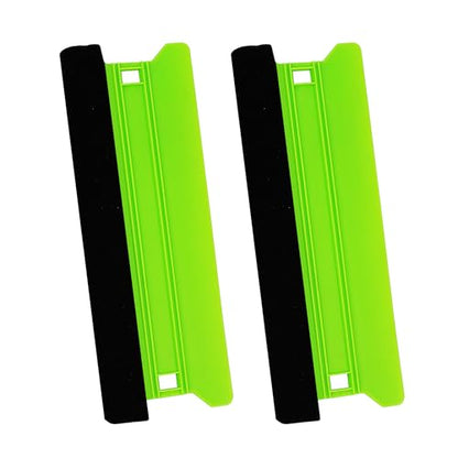 2Pcs Plastic Felt Squeegee, 8.3inch Long Wallpaper Smoother, for Clean & Smoothing, Vinyl Wrap Squeegee, Window Tint Squeegee, Vinyl Scraper, Decal Applicator, Scratch-Free - color: Green