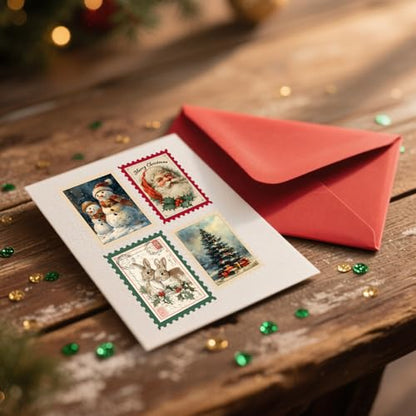 PLIGREAT 3 Sheets Christmas Holiday Stamp Design Rub on Transfer Stickers for Crafts Santa Reindeer Tree Waterproof UV Rub on Decals for Furniture Cabinet Dressers Ceramic Scrapbooking Transfer Paper - style: Christmas Stamps