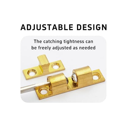 4PCS 35mm Double Ball Cabinet Catches, Bronze Roller Door Latch for Kitchen Cupboard Furniture Closet Quiet Close Design - size: 35 mm