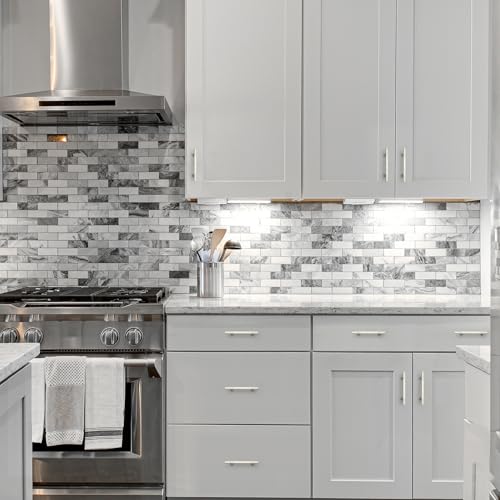 HOME EDIT 3-3/4 inch Brushed Nickel Cabinet Handles, 10 Pack Kitchen Cabinet Handles Drawer Pulls Zinc Alloy Square Bar Kitchen Pulls - color: Brushed Nickel, size: 3-3/4 Inch Hole Center