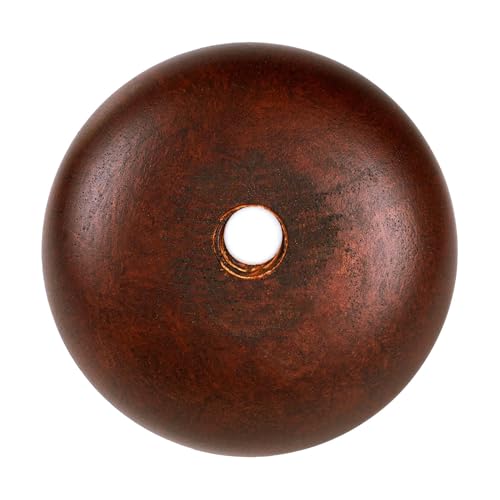 OUTWATER 4 in. H x 4-7/8 in. Dia Stained Cherry Solid Hardwood Bun Foot Leg for Furniture 4 Pack with 4 Free Insert Nuts and Drill Bit - color: Cherry