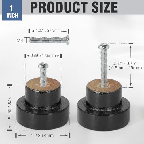 FoDau770 Flat Top Round Wood Knobs, 1" Diameter - Black - 15 Pieces - color: Black, size: 1 Inch
