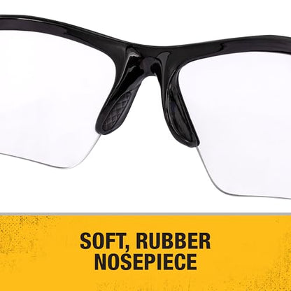 DEWALT DPG51 Half Frame Safety Glasses, Black Frame Clear Lens - 4 Pack